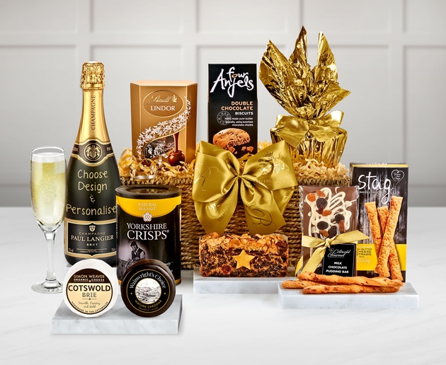 Anniversary & Wedding Bentley Hamper With Engraved Personalised Champagne